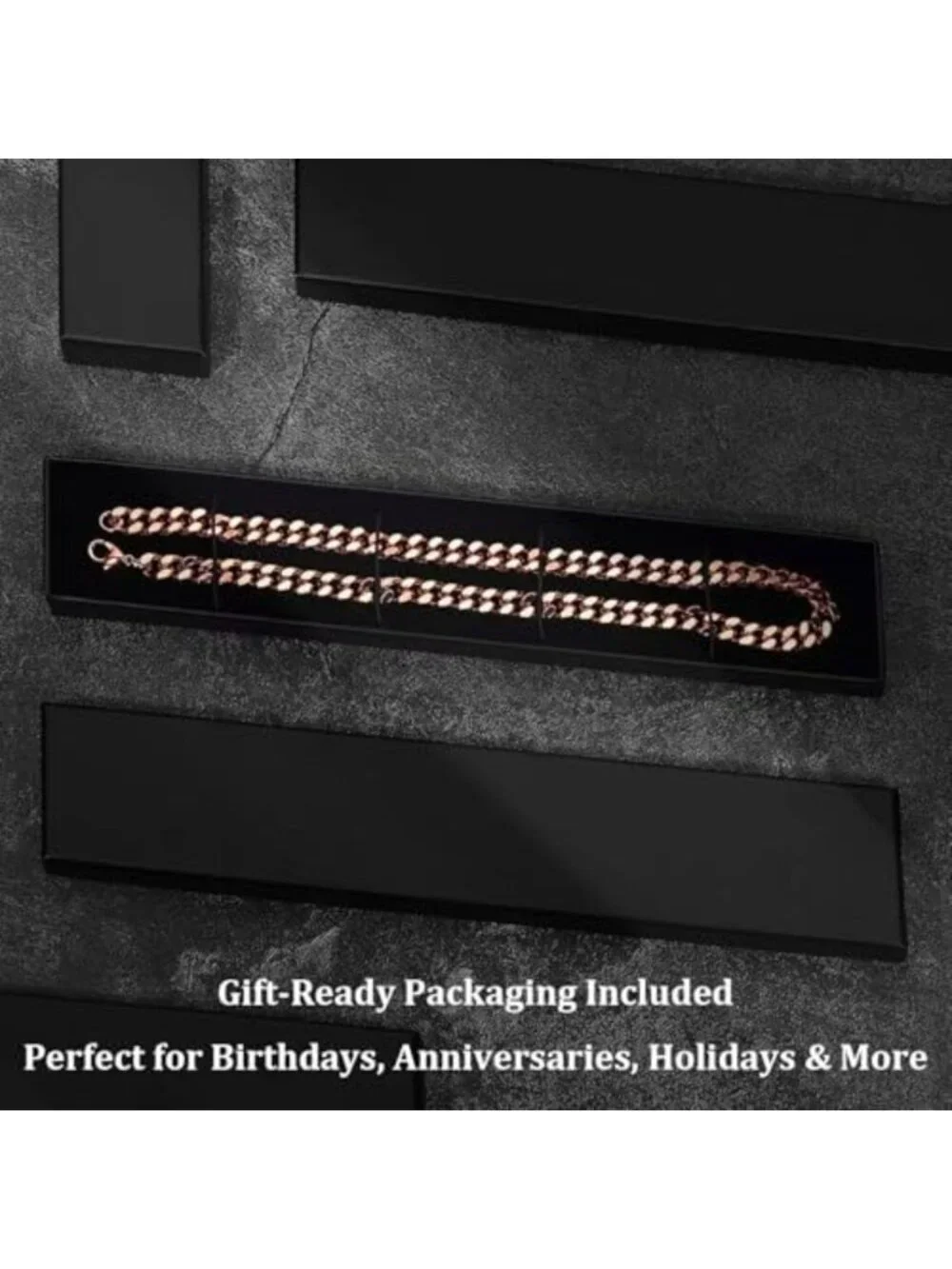 Pure Copper Cuban Link Necklace for Men & Women - 5mm to 12mm Width, Gift Box